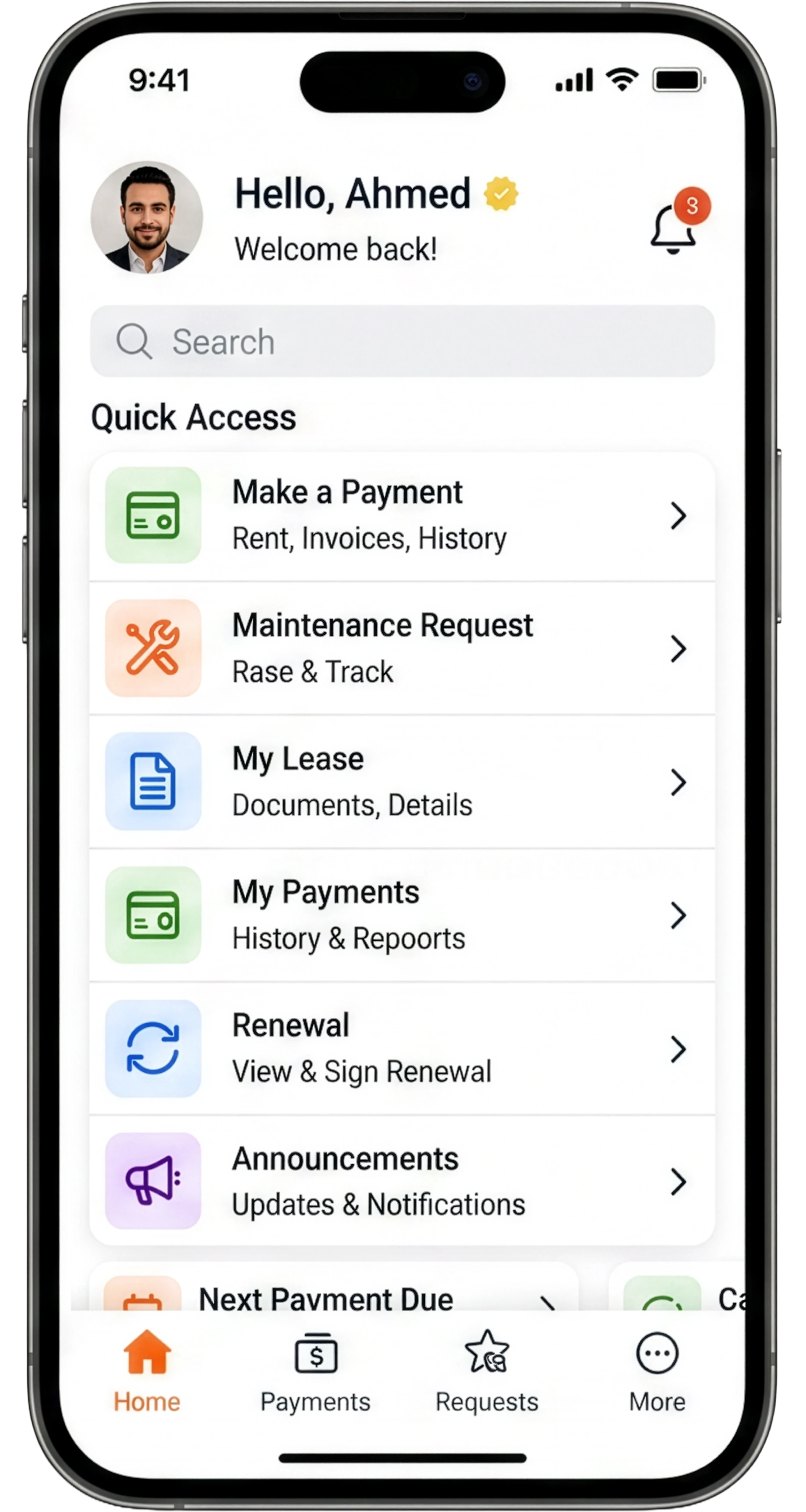 Lease mobile app